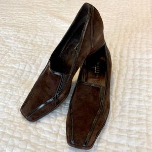 Amalfi by Rangoni Italian Brown Suede Loafers/Wedges